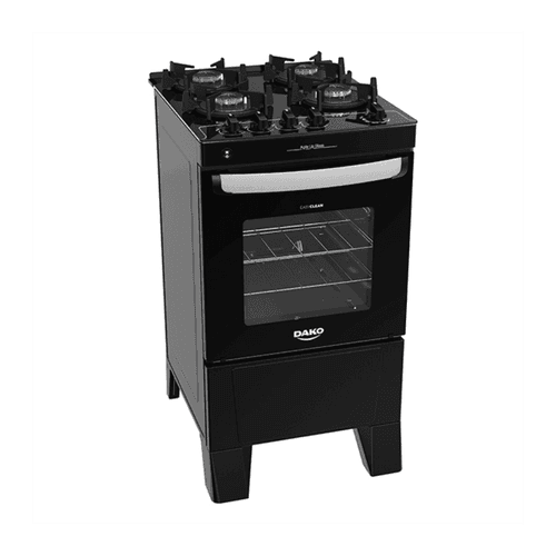 COCINA DE 4 HORNILLAS AGILE UP GLASS NEGRO  + GRILL - DAKO