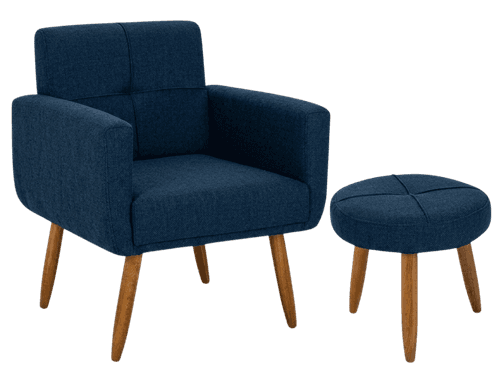 POLTRONA HAVANA C/PUFF COLOR AZUL